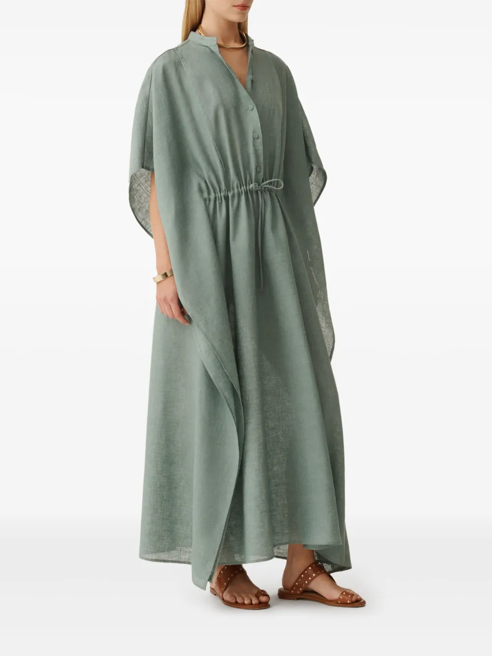 Shop Fabiana Filippi Flared Midi Dress In Green