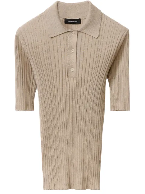Fabiana Filippi ribbed-knit polo top