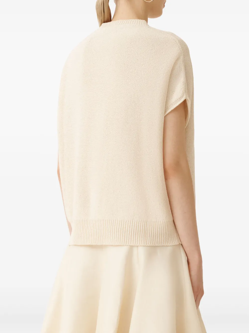 Shop Fabiana Filippi Knitted Top In Neutrals