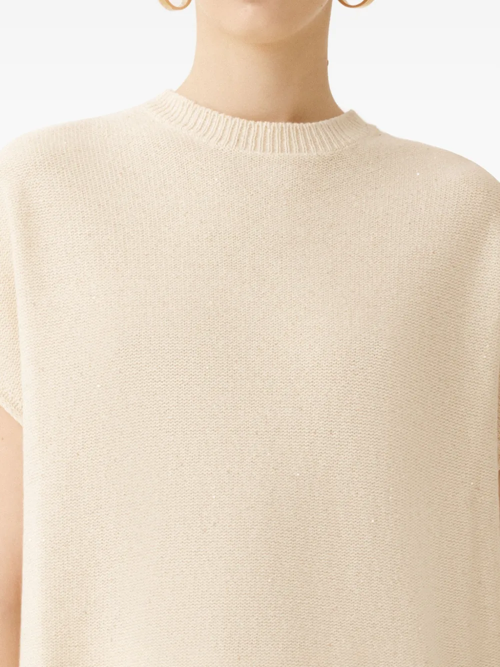 Shop Fabiana Filippi Knitted Top In Neutrals