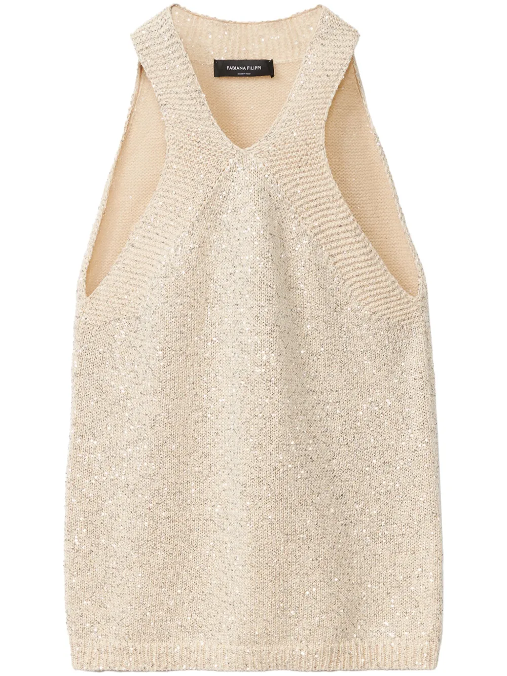 Fabiana Filippi Tanktop met pailletten Beige