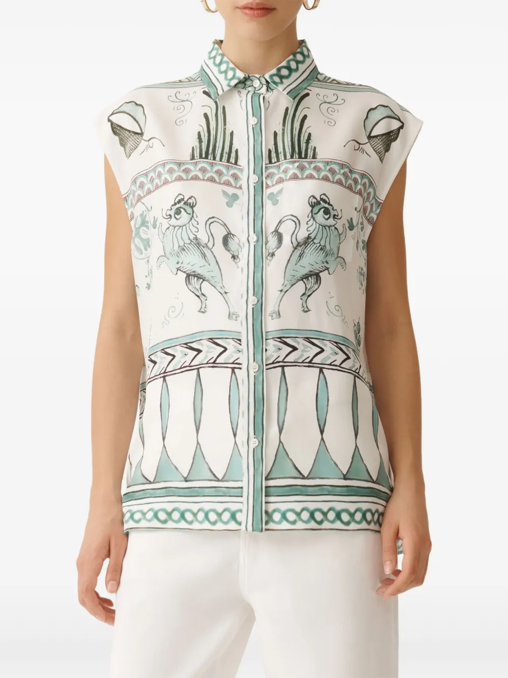 Fabiana Filippi Overhemd met grafische print Wit
