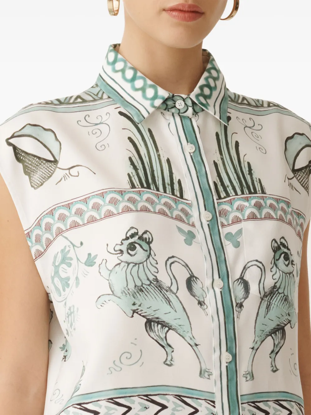 Fabiana Filippi Overhemd met grafische print Wit