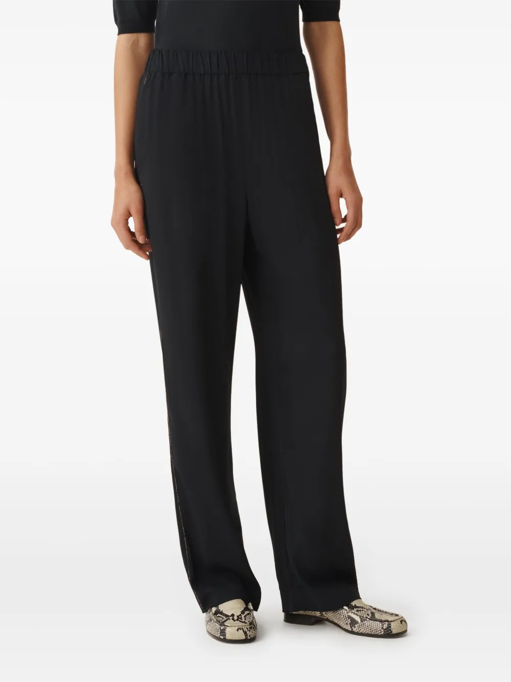 Fabiana Filippi Broek met kralen afwerking Blauw