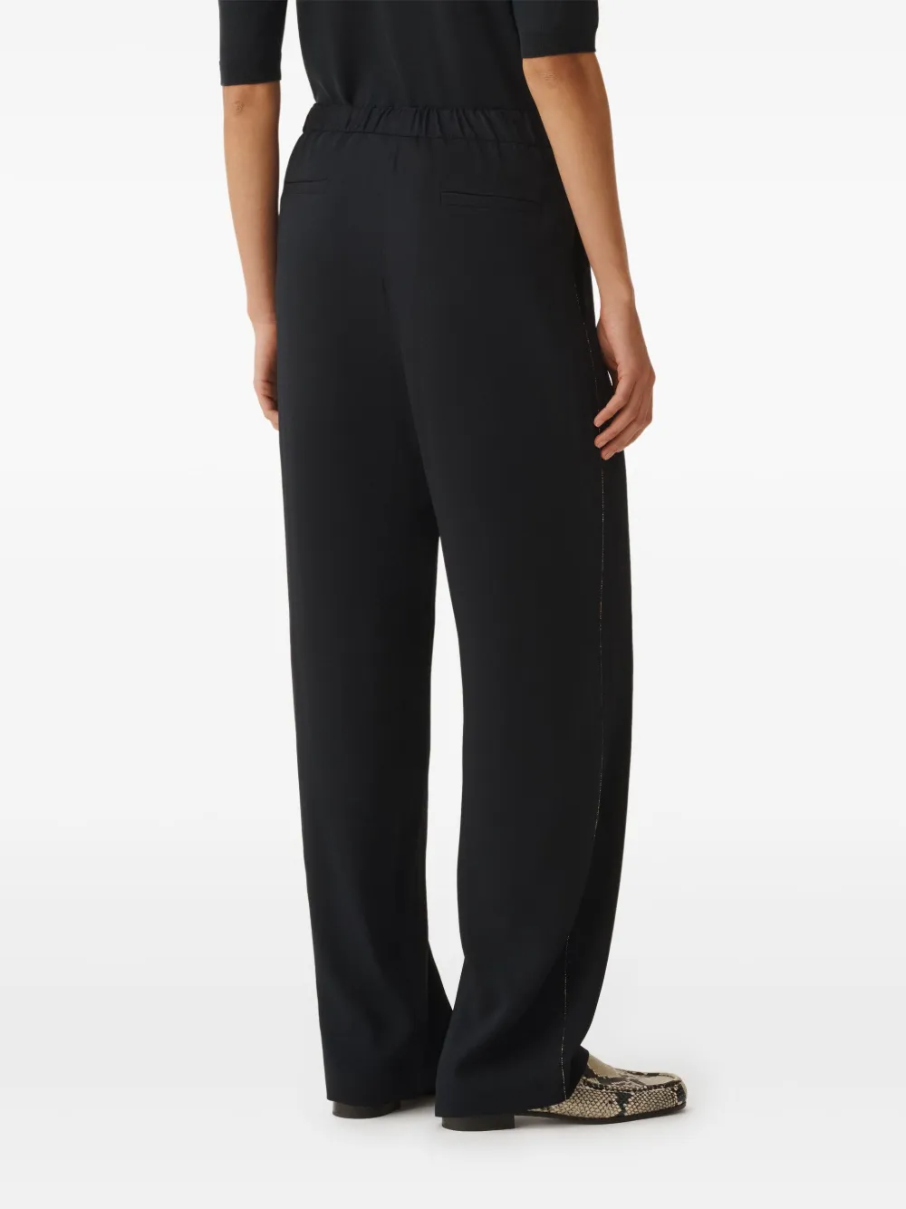 Fabiana Filippi Broek met kralen afwerking Blauw