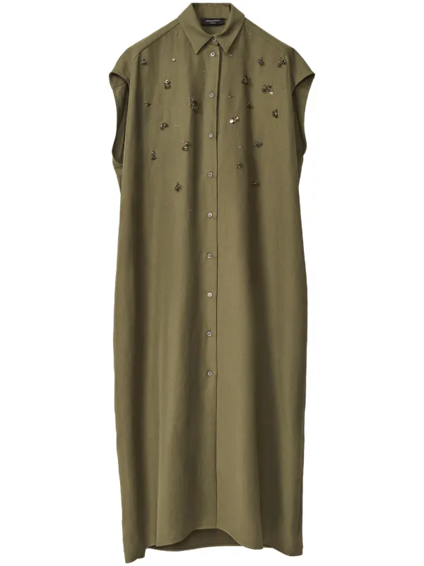 Fabiana Filippi ビーズトリム シャツドレス | グリーン
