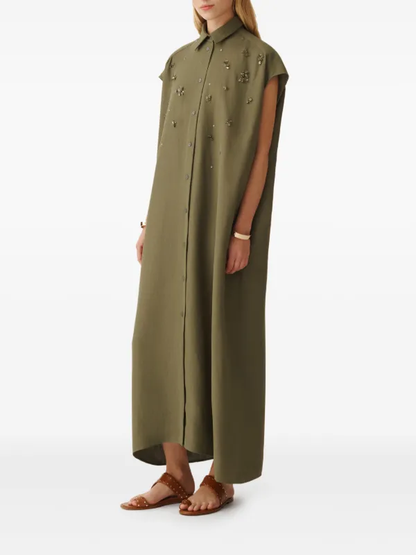 Fabiana Filippi ビーズトリム シャツドレス | グリーン