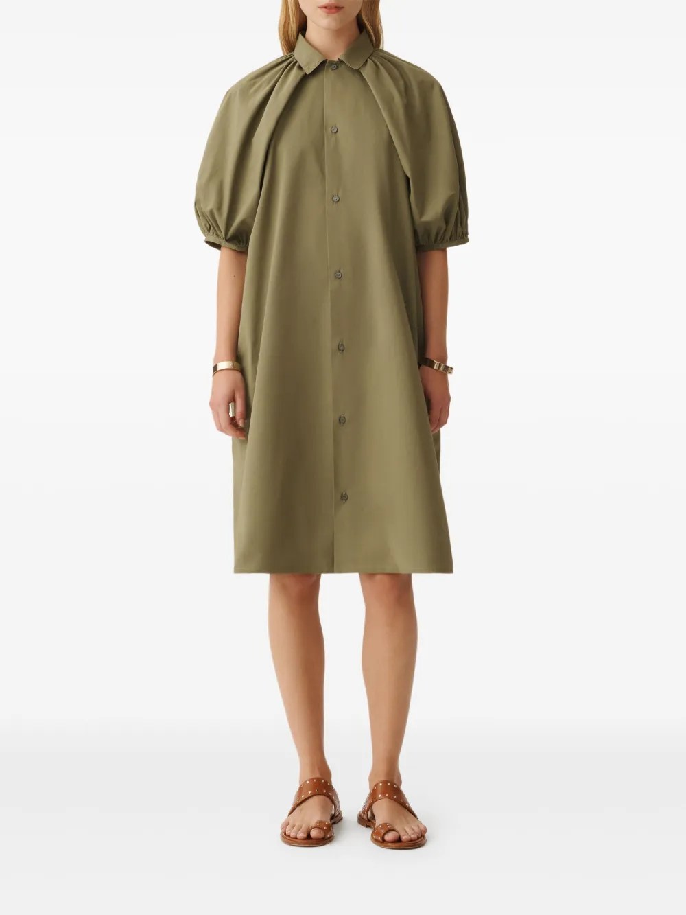 Fabiana Filippi Button-down jurk Groen