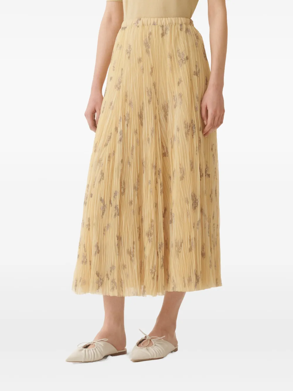 Fabiana Filippi Midi-jurk met bloemenprint Geel