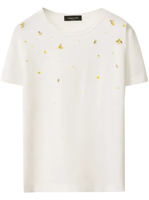 Fabiana Filippi bead-embellished T-shirt