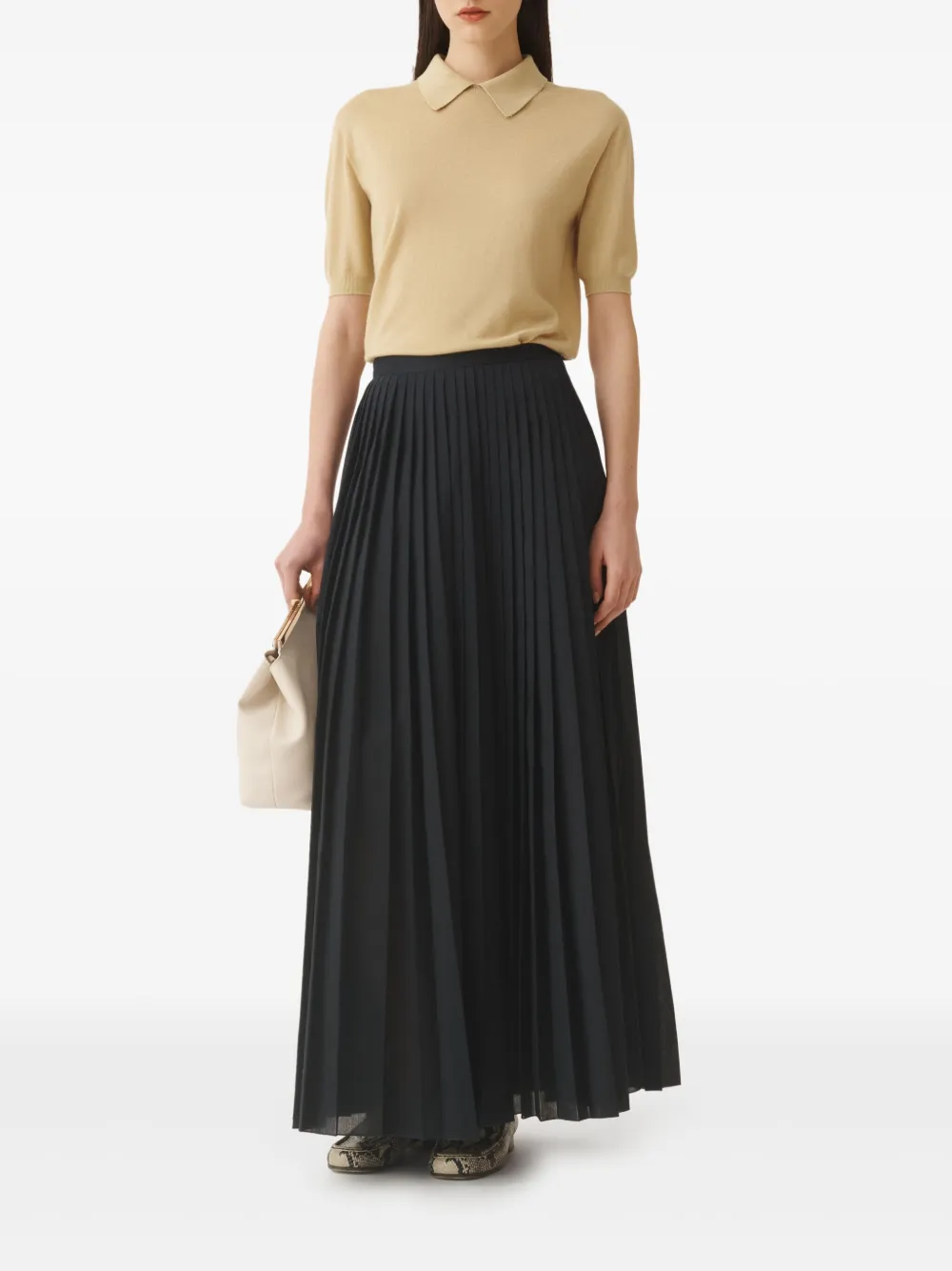 Fabiana Filippi pleated maxi skirt - Blauw