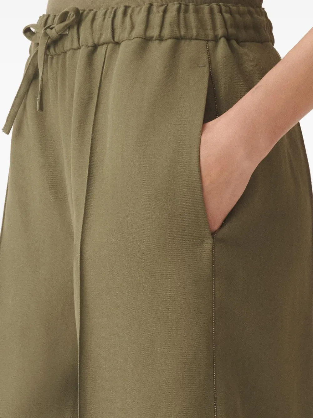 Fabiana Filippi Broek met kralendetail Groen