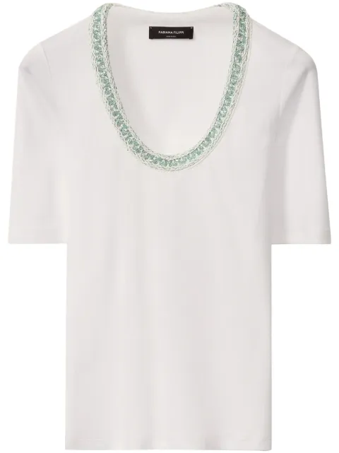 Fabiana Filippi embroidered-neck top