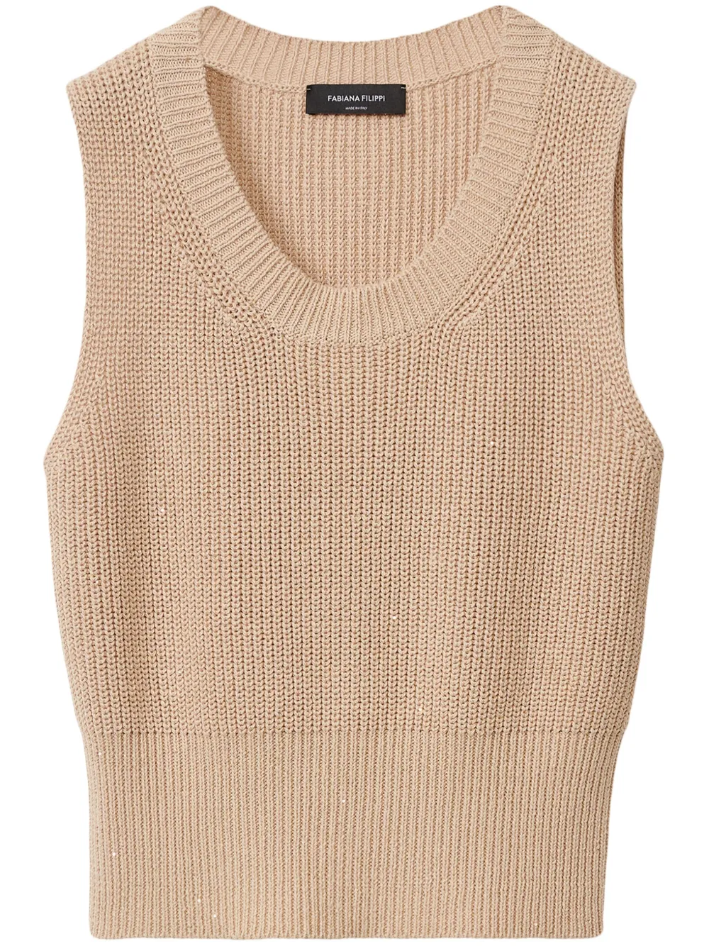 Fabiana Filippi Vest met geribbelde afwerking Beige