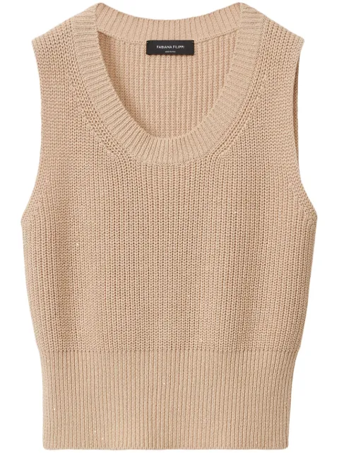 Fabiana Filippi ribbed trim vest