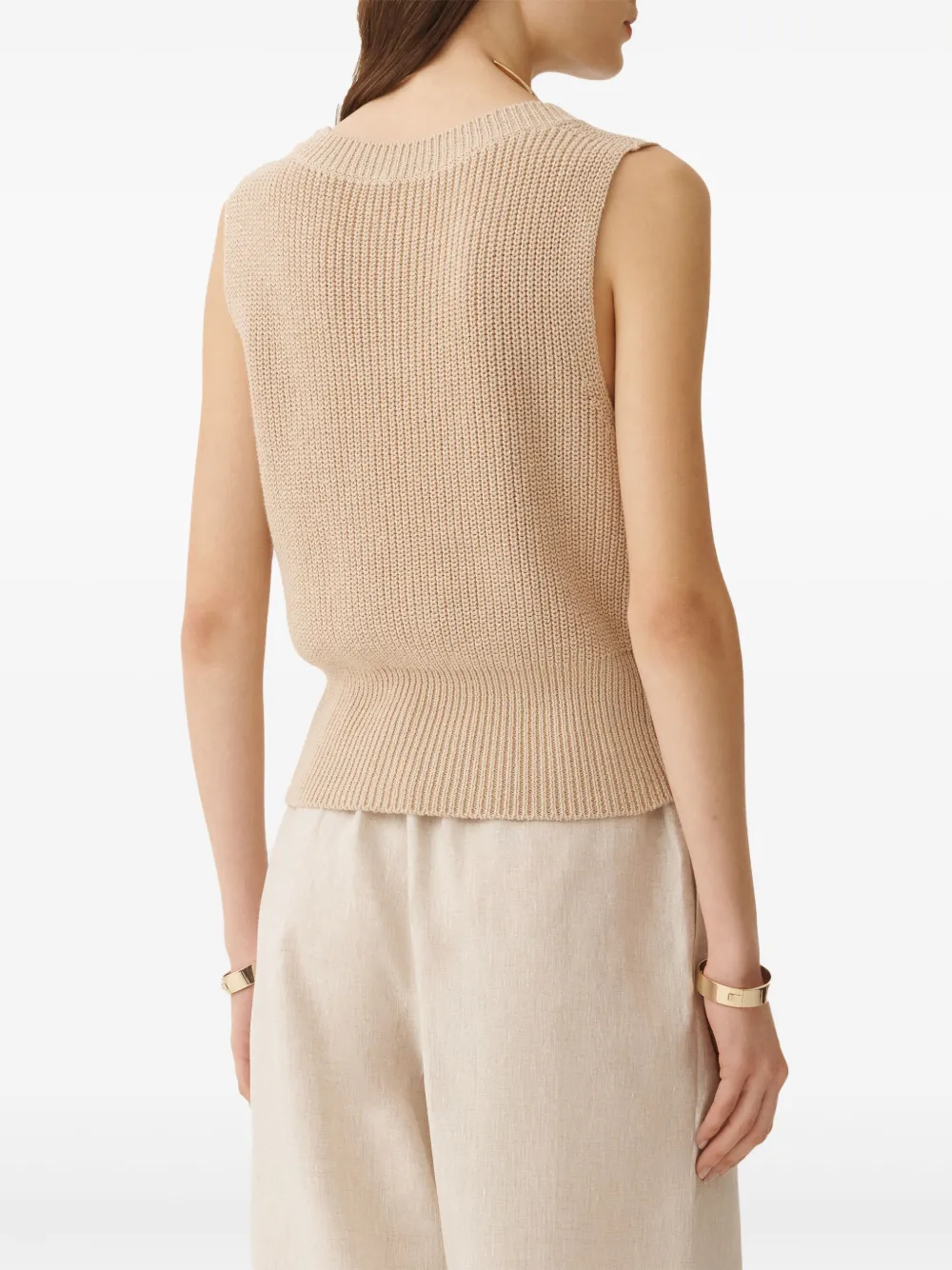 Fabiana Filippi Vest met geribbelde afwerking Beige