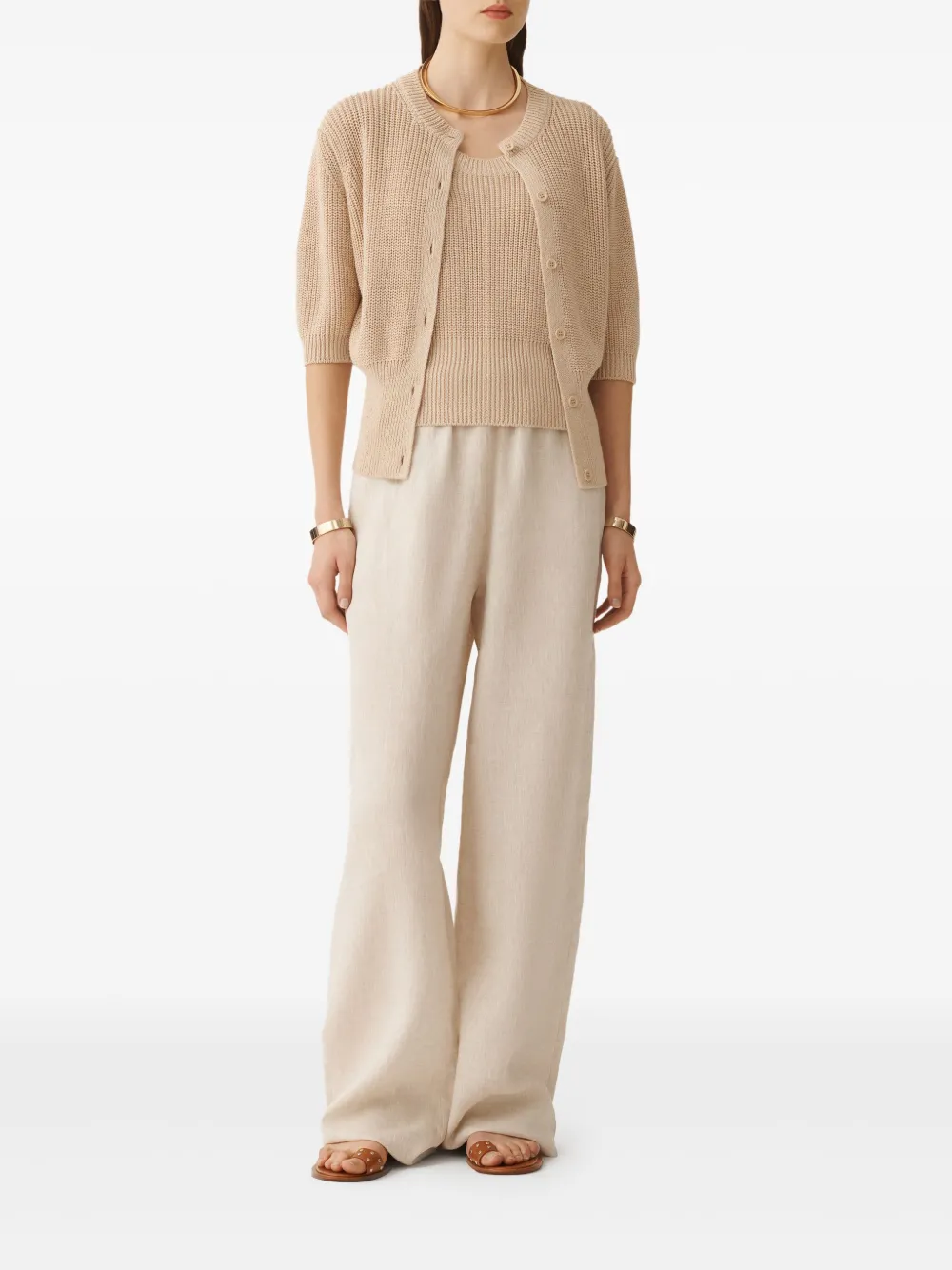 Fabiana Filippi Vest met geribbelde afwerking Beige