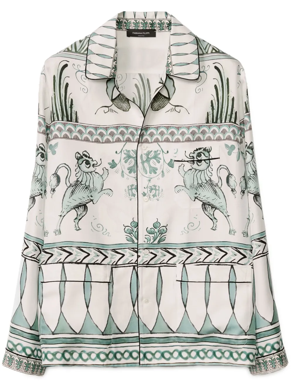 Fabiana Filippi Overhemd met grafische print Wit