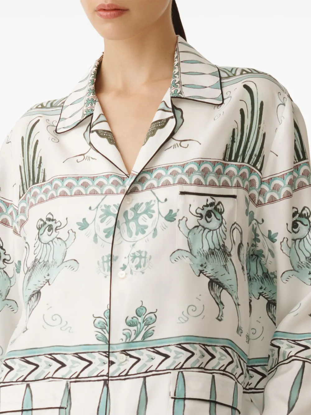 Fabiana Filippi Overhemd met grafische print Wit