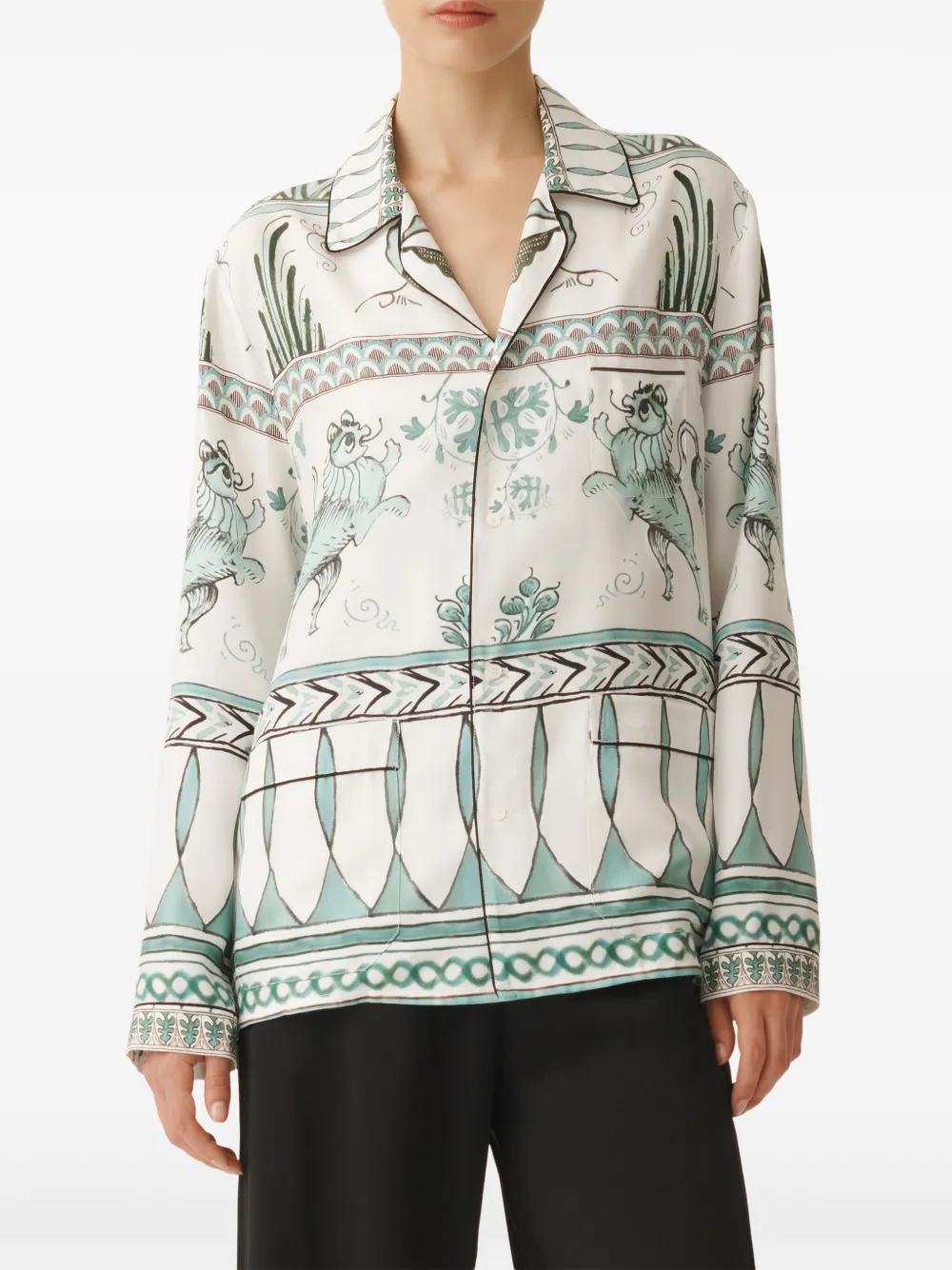Fabiana Filippi Overhemd met grafische print Wit