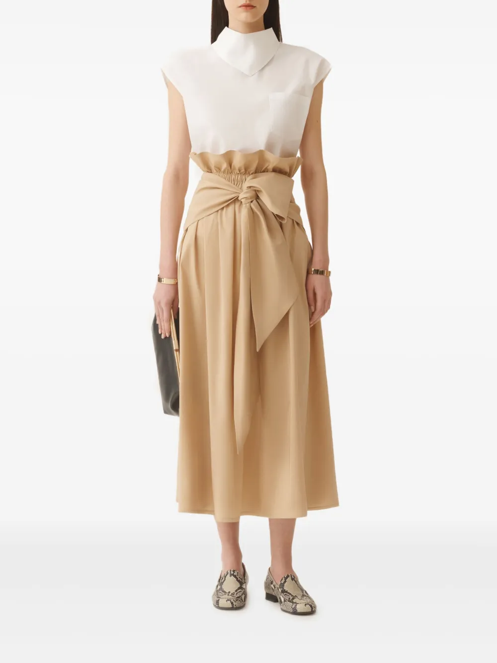 Fabiana Filippi tied-waist midi skirt - Beige