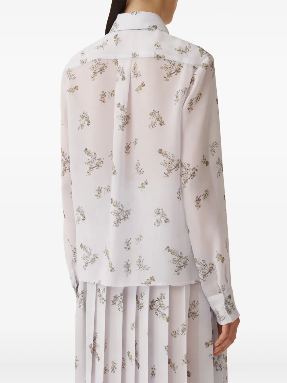 Shop Fabiana Filippi Floral-print Shirt In White