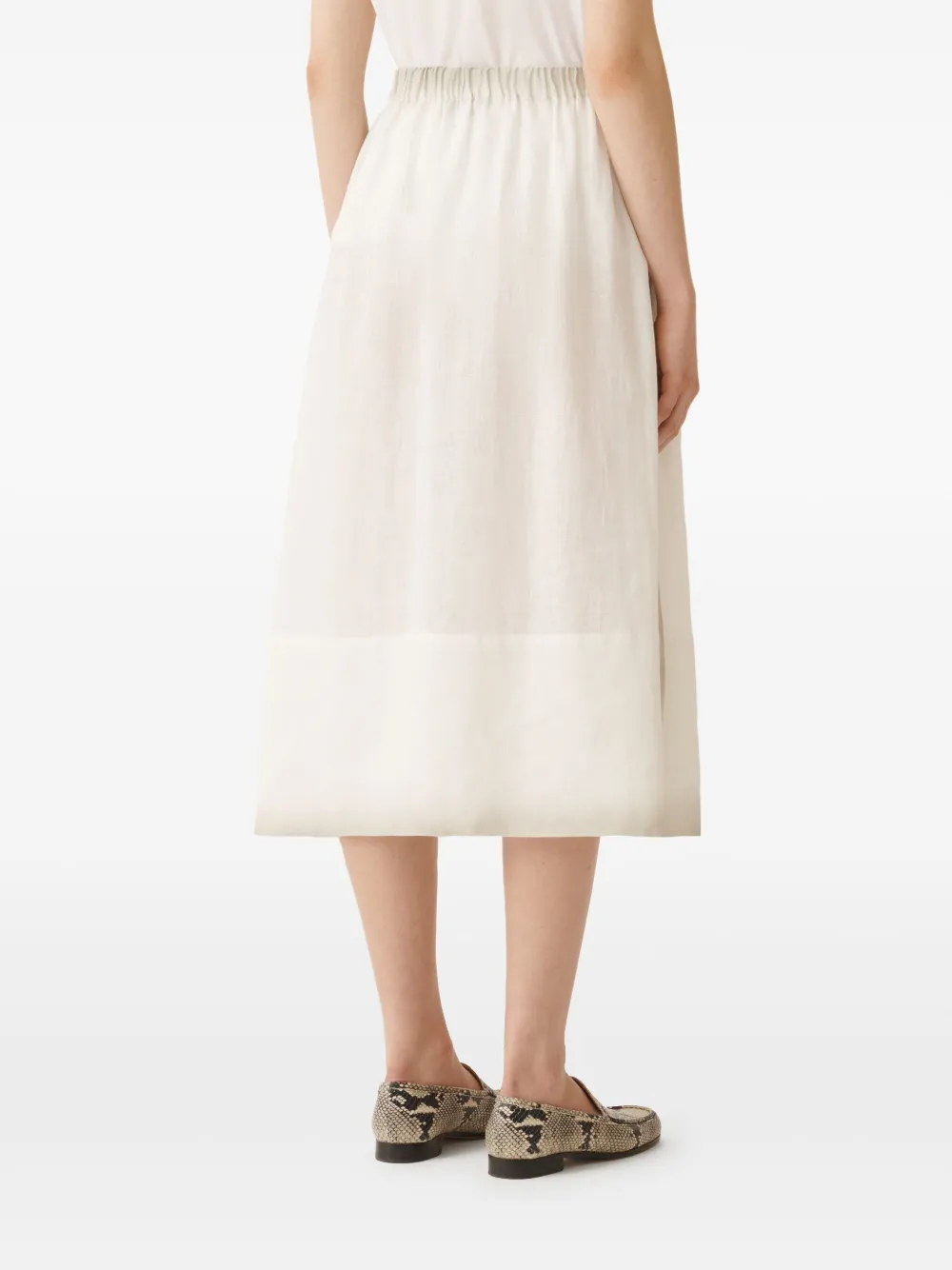 Shop Fabiana Filippi Distressed Midi Skirt In White