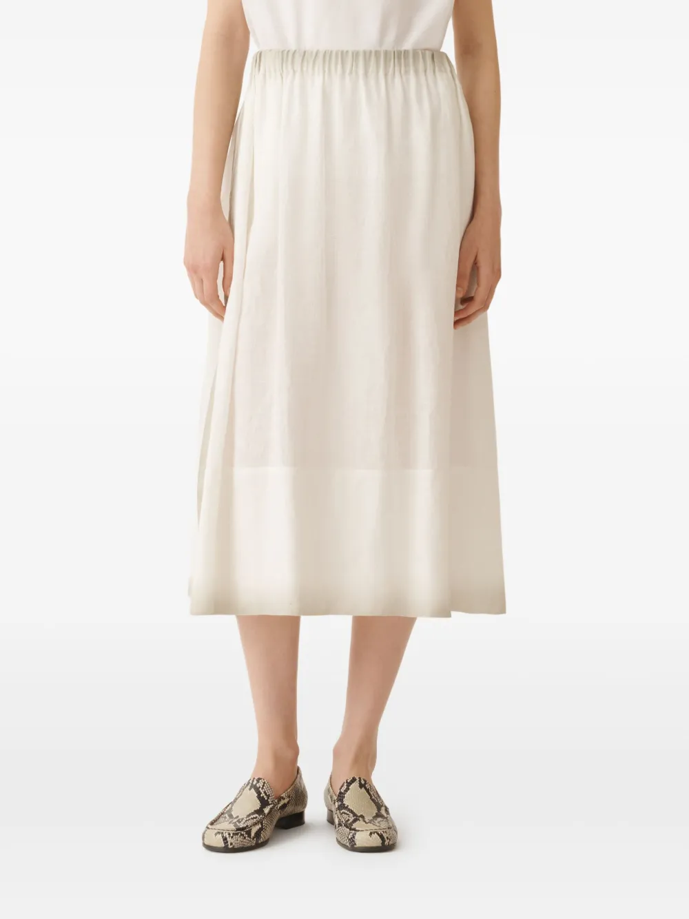 Shop Fabiana Filippi Distressed Midi Skirt In White