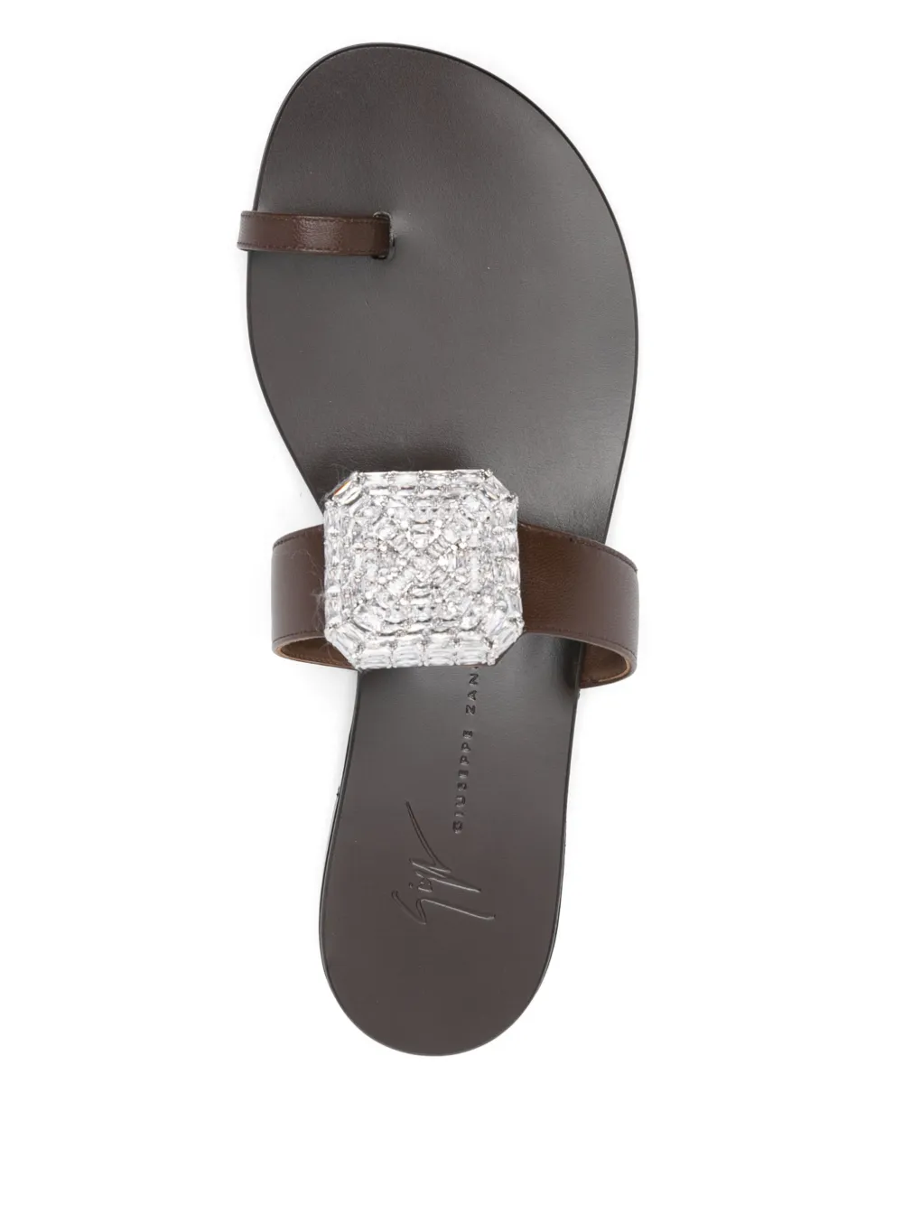 Giuseppe Zanotti leather slides Brown