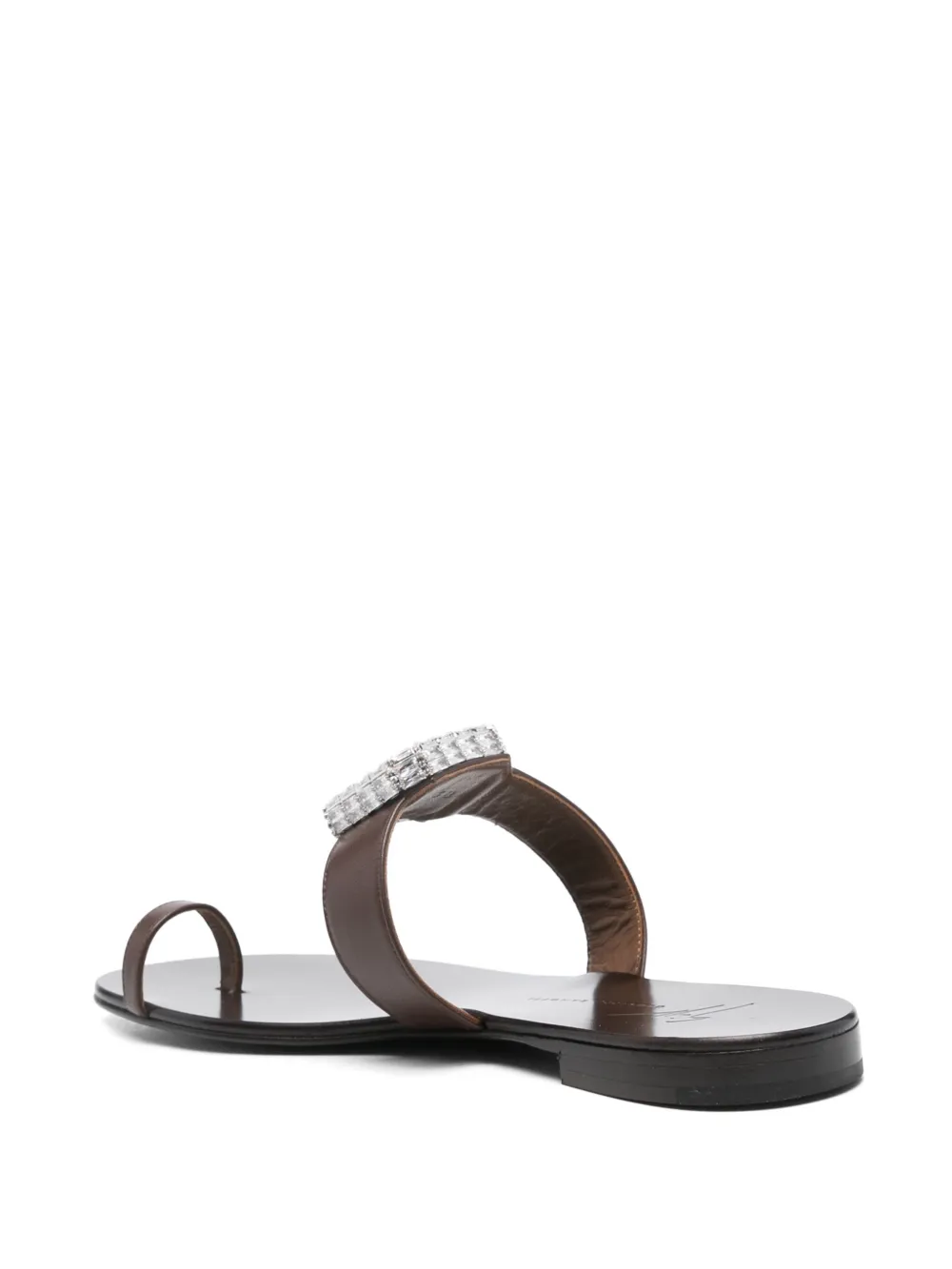 Giuseppe Zanotti leather slides Brown