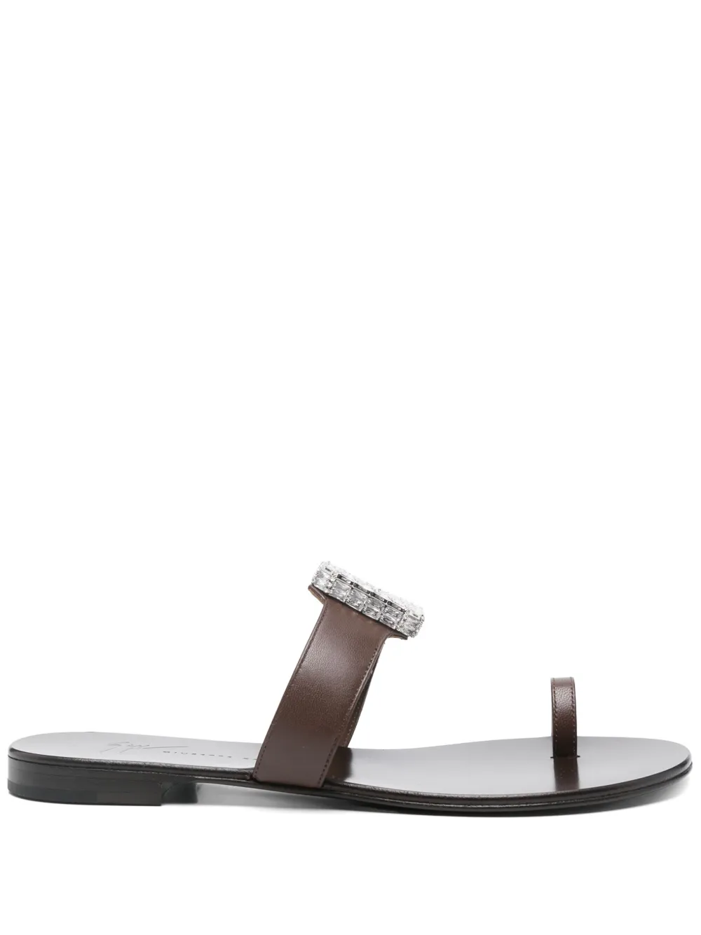 Giuseppe Zanotti leather slides Brown