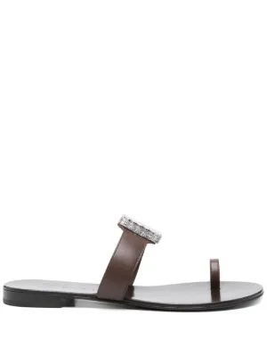 Jil Sander Nappa Flip Flops | Brown | FARFETCH