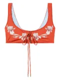 La DoubleJ floral-print bikini top - Orange