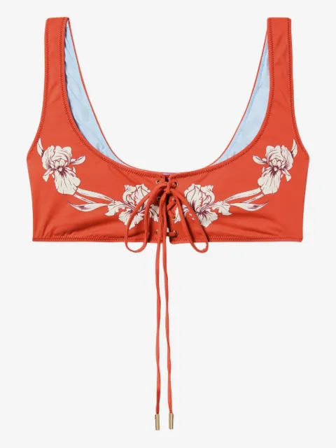 La DoubleJ floral-print bikini top