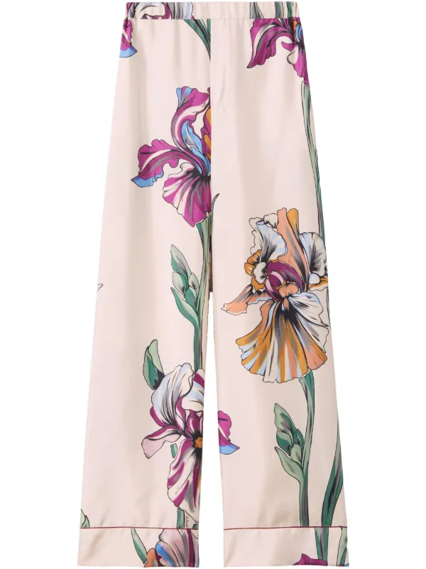 La DoubleJ Floral-print Trousers in Neutrals