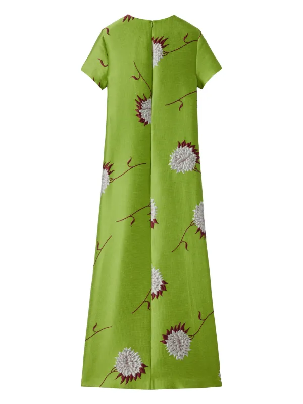 la doublej swing midi dress Sporty Swing floral cotton midi dress in burgundy - La Double J