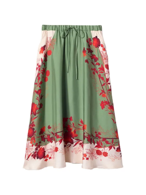 La DoubleJ Drawstring Skirt in GR08 WOODLAND PLACÉE