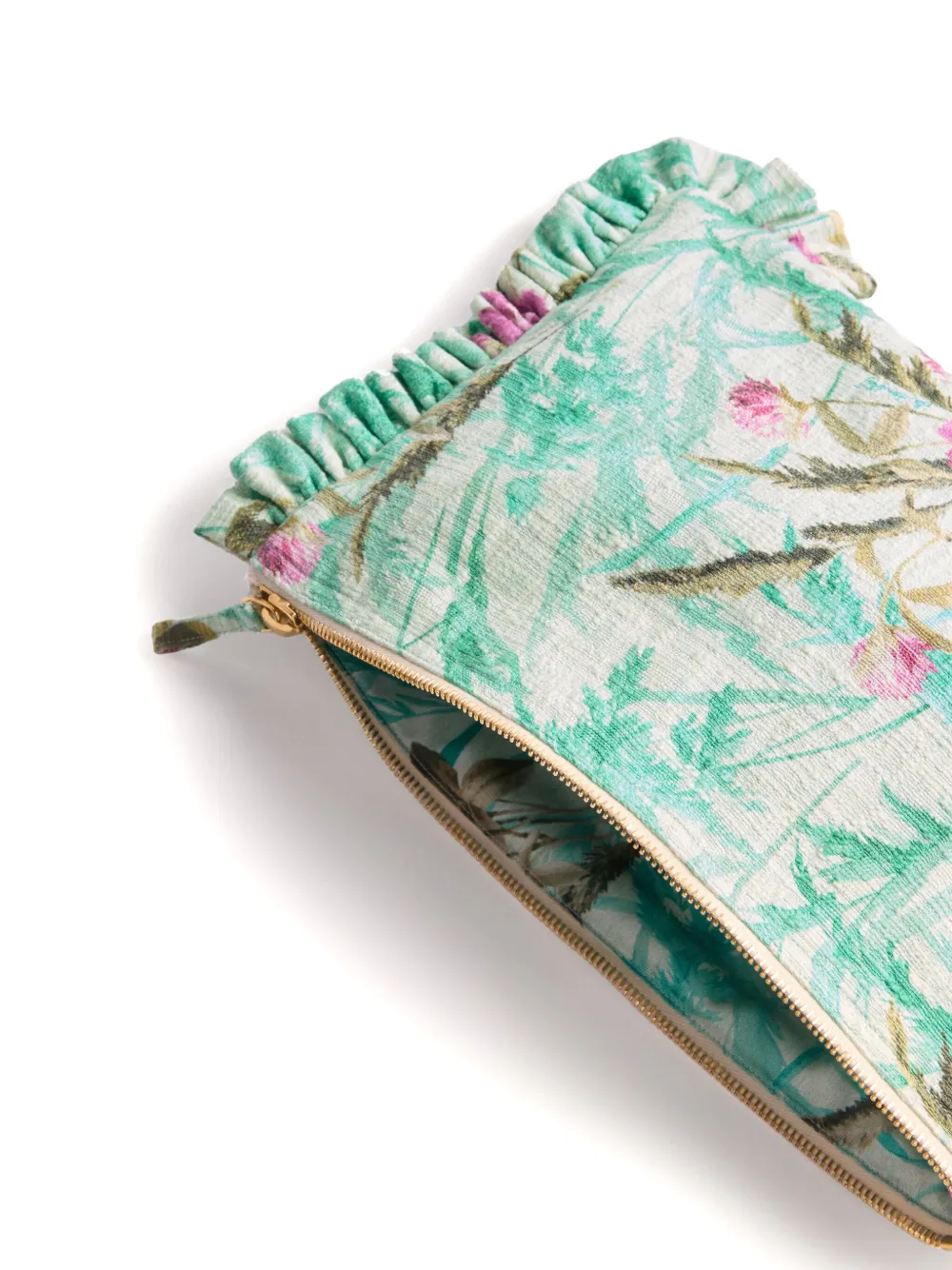 La DoubleJ Clutch met bloemenprint Groen