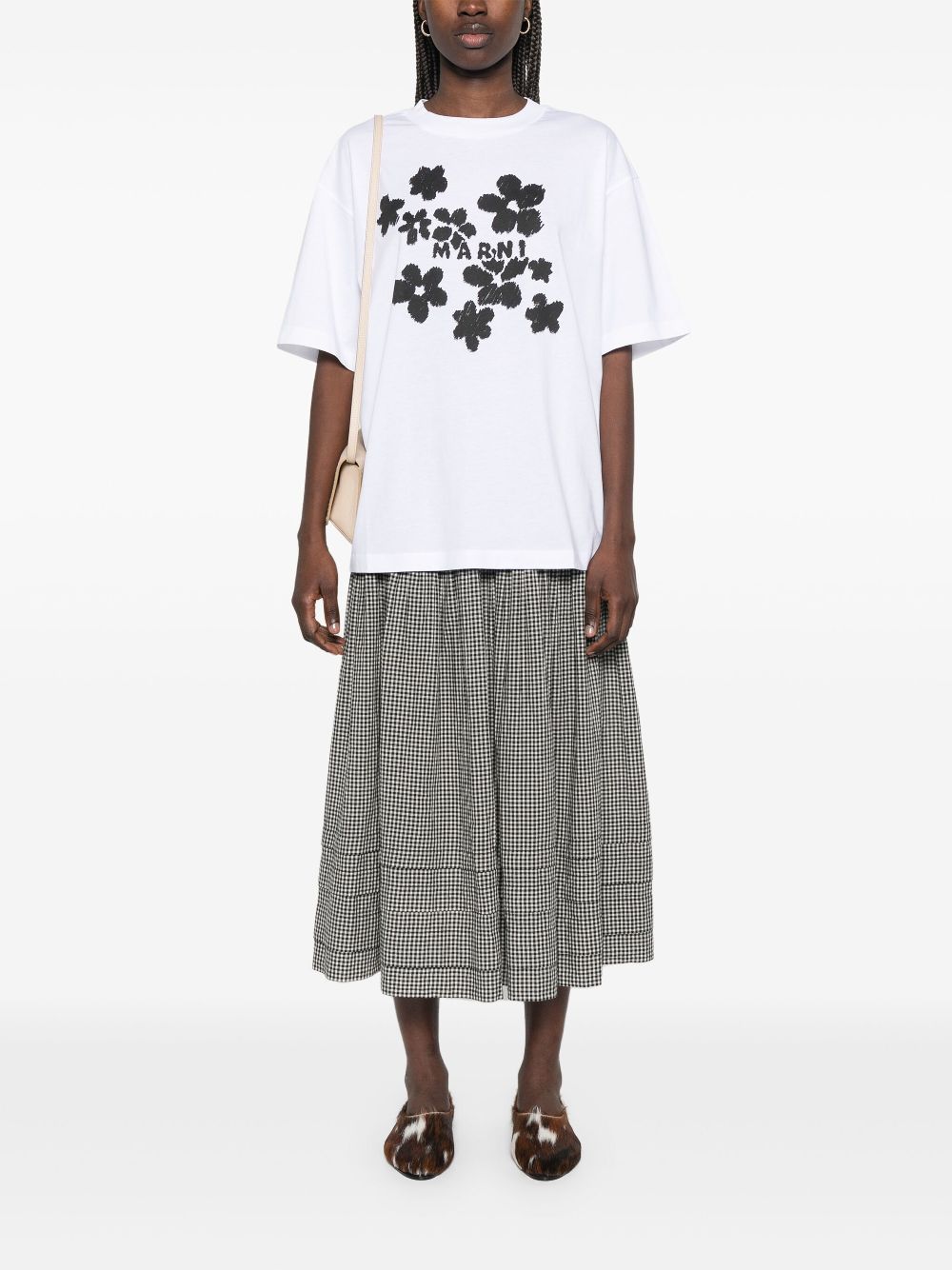 Marni floral-print T-shirt - White