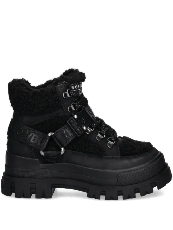 Buffalo Chunky Platform lace-up Boots Black FARFETCH EG