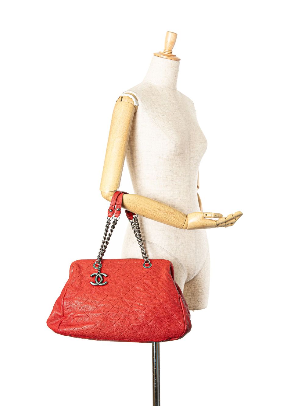 CHANEL Pre-Owned 2011 Medium Quilted Caviar Frame tote bag - Rood