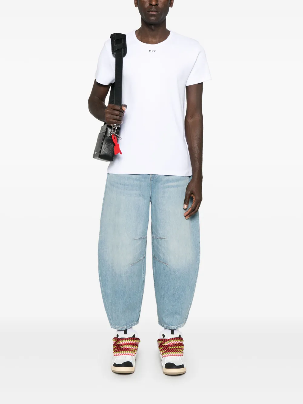 Off-White Off-stamp geribbeld T-shirt - Wit