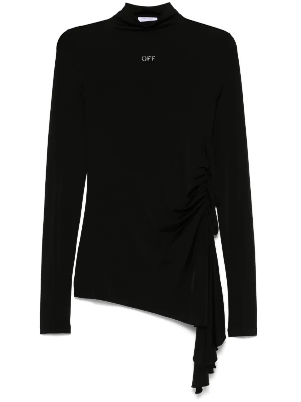 【送料&関税込】Off-White Mini Draped Dress Off-White Draped Mini Dress | Black | FARFETCH BH