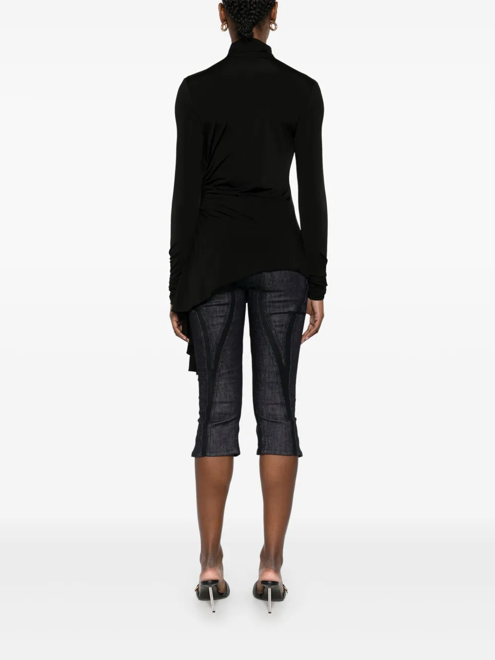 Off-White Gedrapeerde mini-jurk Zwart