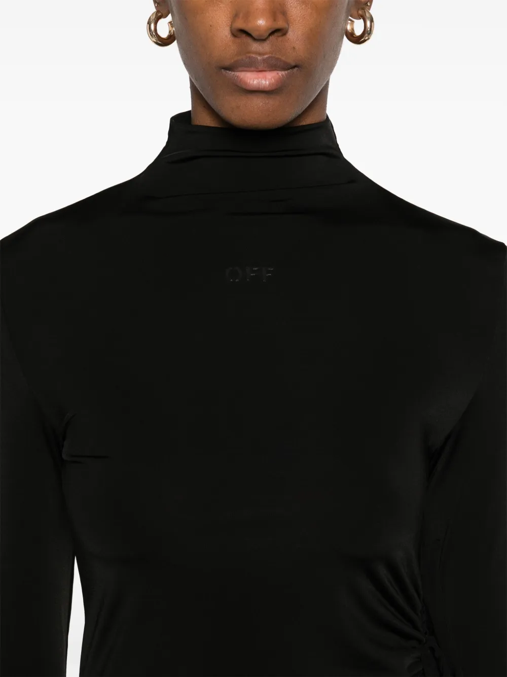 Off-White Gedrapeerde mini-jurk Zwart