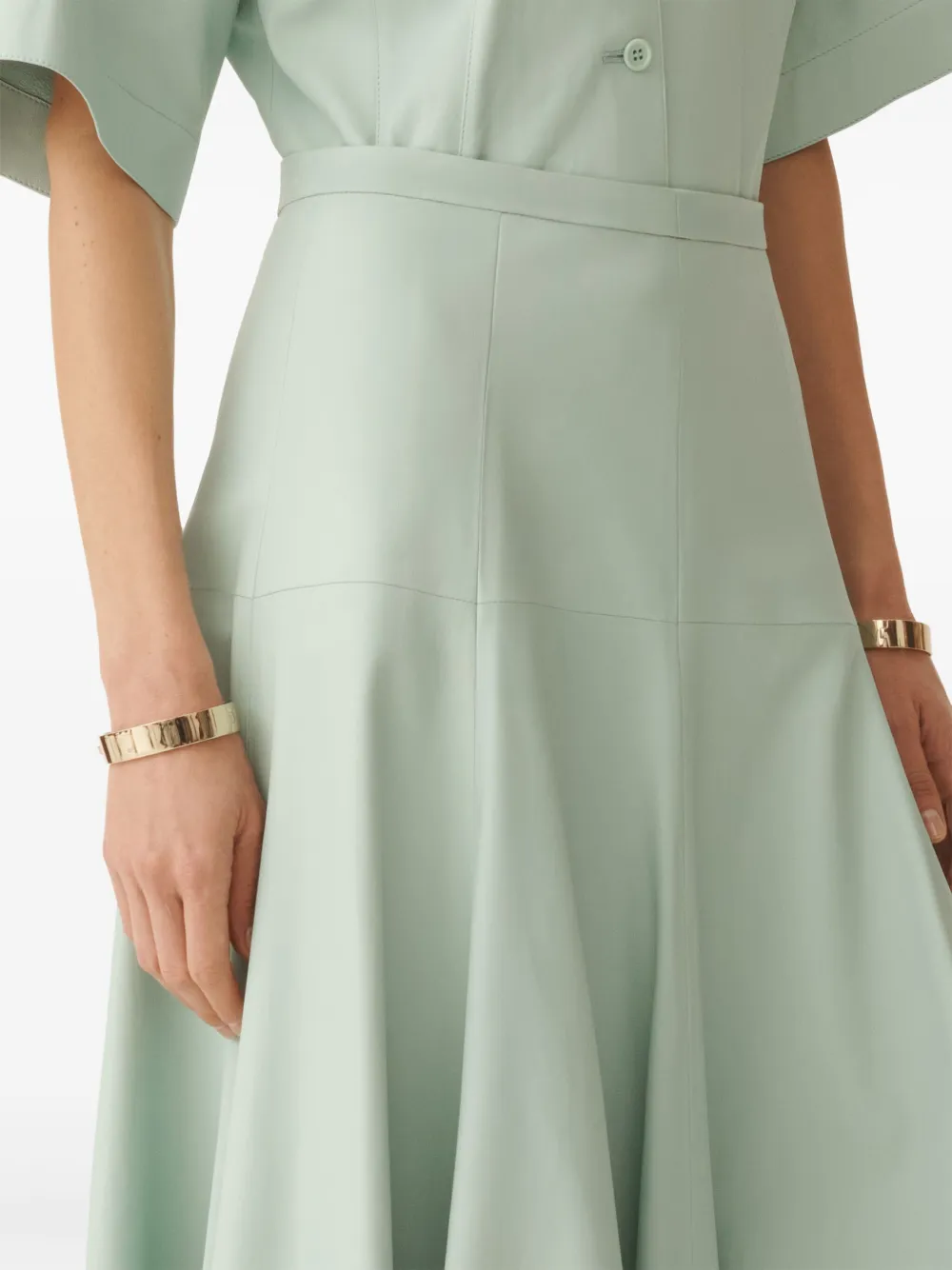 Fabiana Filippi Nappa Leather Skirt In Green