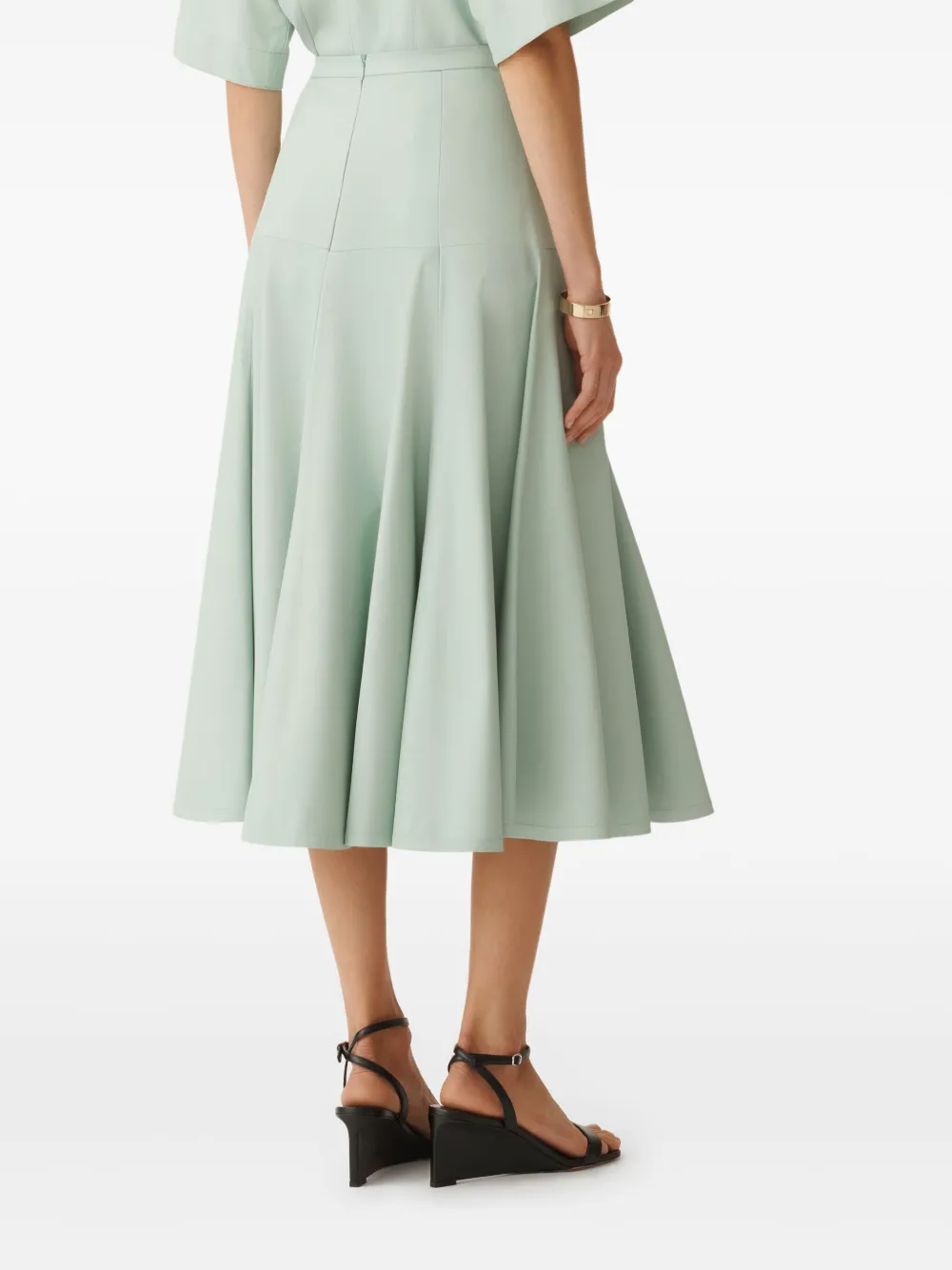 Fabiana Filippi Nappa Leather Skirt In Green