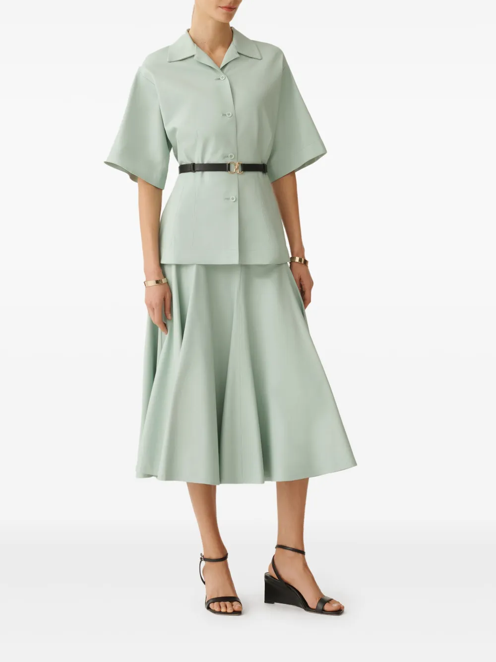 Fabiana Filippi Flared midi-rok - Groen