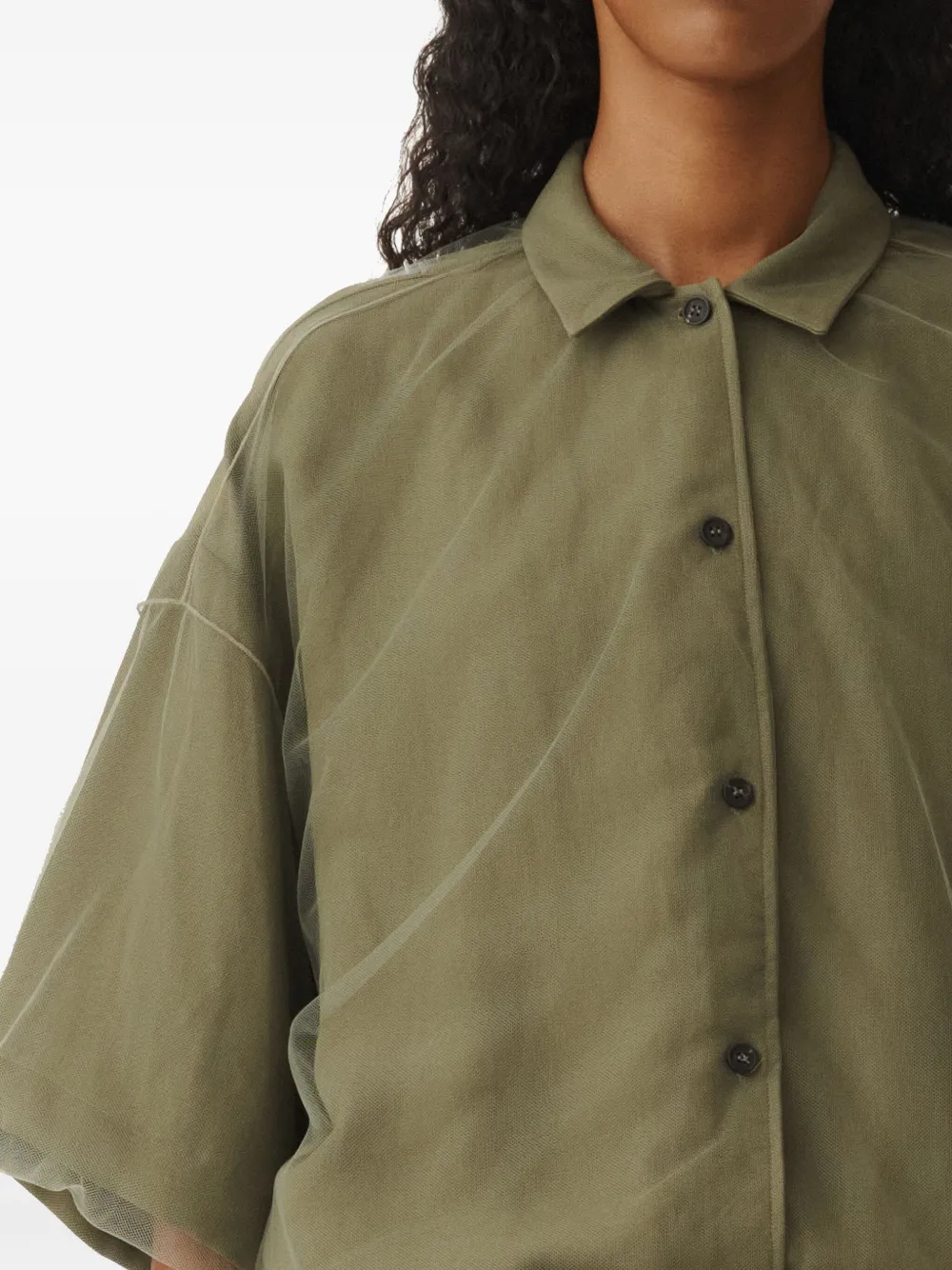 Fabiana Filippi Blouse met mesh Groen