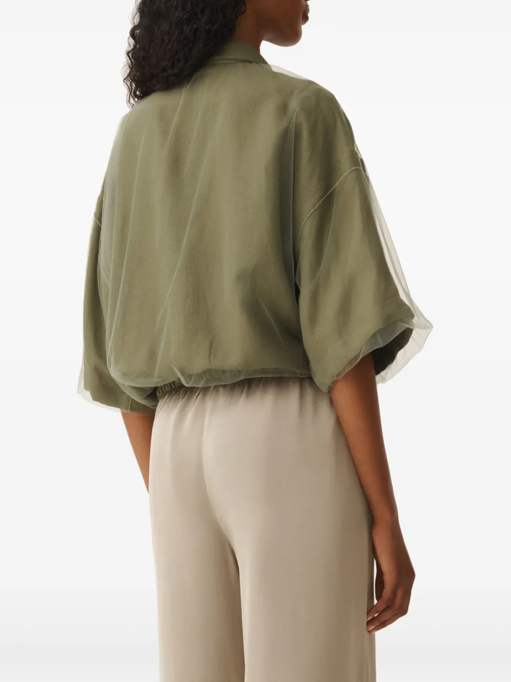 Fabiana Filippi Blouse met mesh Groen
